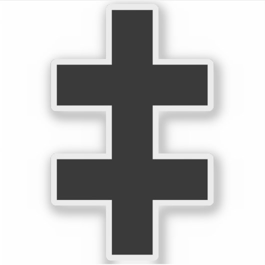 Het kruis van Lotharingen (zwart) Sticker (Voorkant)