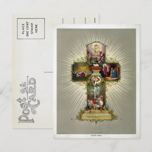 Het Kruis van Pasen Feestdagenkaart (Voorkant / Achterkant)
