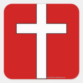 Het kruis vierkante sticker (Voorkant)