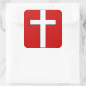 Het kruis vierkante sticker (Tas)