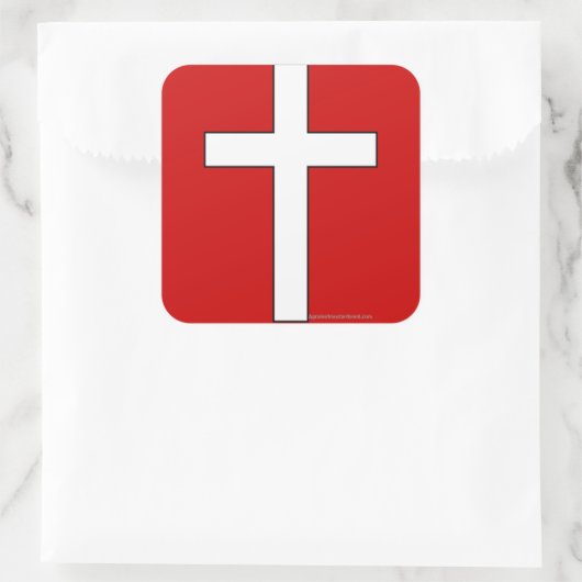 Het kruis vierkante sticker (Tas)