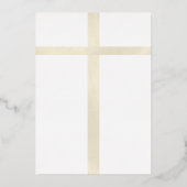 Het kruis voor ons Goud Beide Ouders Trouwen Folie Uitnodiging (Achterkant)