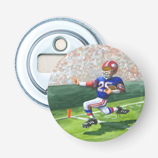 Het kruisen van de Goal Lijn voor een Aanraking Button Flesopener (Voorkant)