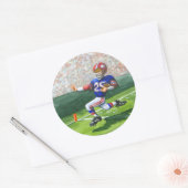 Het kruisen van de Goal Lijn voor een Aanraking Ronde Sticker (Envelop)