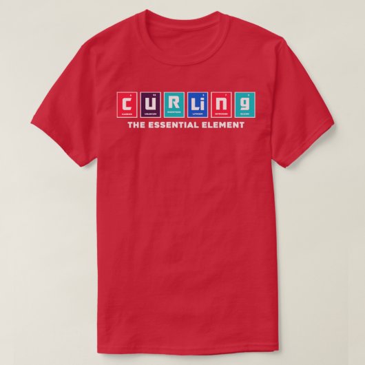Het krullen van de Speler die de essentiële elemen T-shirt (Design voorkant)