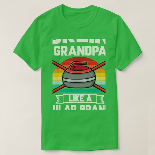 Het krullen van opa als een gewone opa maar koeler t-shirt (Design voorkant)