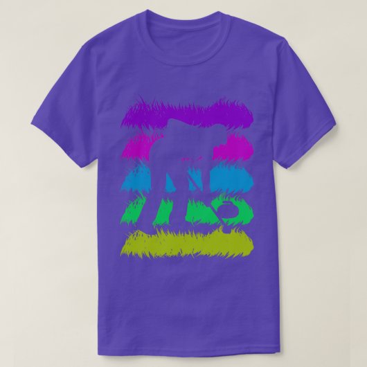 Het krullen van Schaduw met de Kleuren van de Retr T-shirt (Design voorkant)