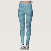 Het krullen van schaduwen over Blauw Kunstwerk Leggings (Voorkant)