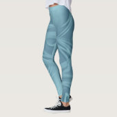 Het krullen van schaduwen over Blauw Kunstwerk Leggings (Links)