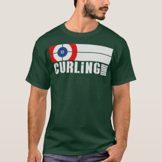 Het krullen van wintersport met tekst t-shirt