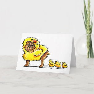 Het Kuiken Pasen van Brussel Griffon Feestdagen Kaart