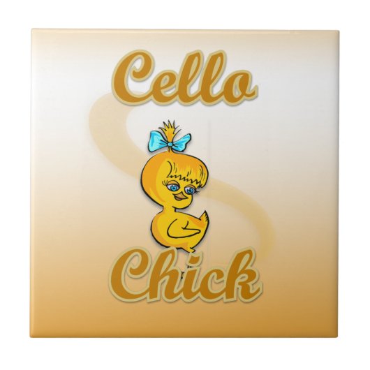 Het Kuiken van de cello Tegeltje (Voorkant)