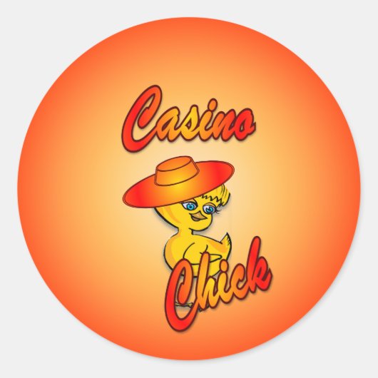 Het Kuiken van het casino #5 Ronde Sticker (Voorkant)