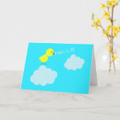 Het Kuiken van het hallo! Wenskaart Kaart (Gele Bloem)