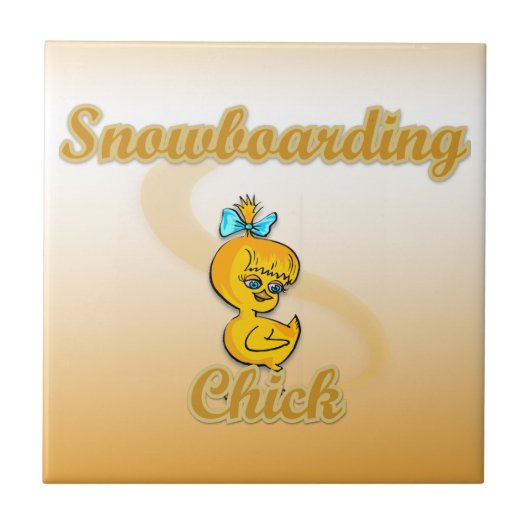 Het Kuiken van Snowboarding Tegeltje (Voorkant)