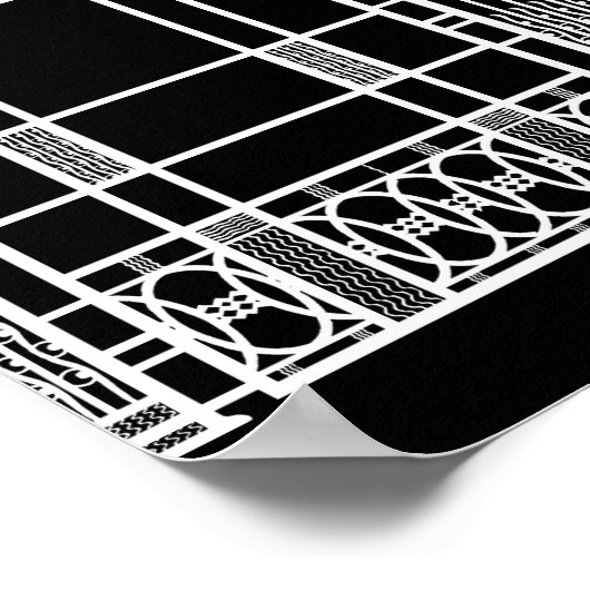 HET KUNSTBESTURINGSMIDDEL VAN AUDREY: WIT OP ZWART POSTER (Hoek)