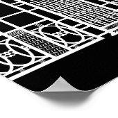 HET KUNSTBESTURINGSMIDDEL VAN AUDREY: WIT OP ZWART POSTER (Hoek)