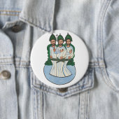 Het kunstschilderij van de Heilige Dringing  Folk Ronde Button 4,0 Cm (In situ)