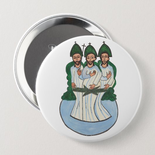 Het kunstschilderij van de Heilige Dringing  Folk Ronde Button 4,0 Cm (Voorkant /achterkant)