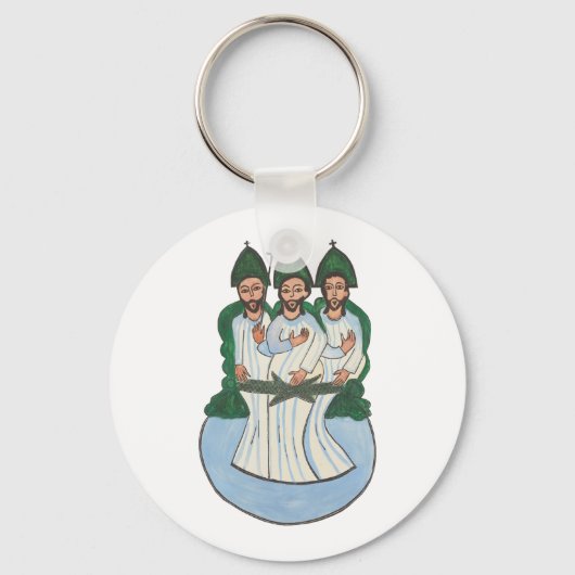 Het kunstschilderij van de Heilige Dringing  Folk Sleutelhanger (Voorkant)