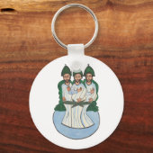 Het kunstschilderij van de Heilige Dringing  Folk Sleutelhanger (Voorkant)
