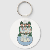 Het kunstschilderij van de Heilige Dringing  Folk Sleutelhanger (Achterkant)