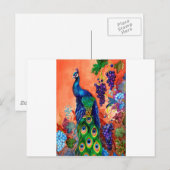 Het Kunstwerk van de Druif van de pauw Briefkaart (Voorkant / Achterkant)