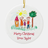 Het kunstwerk van je kind met kerst keramisch ornament (Voorkant)