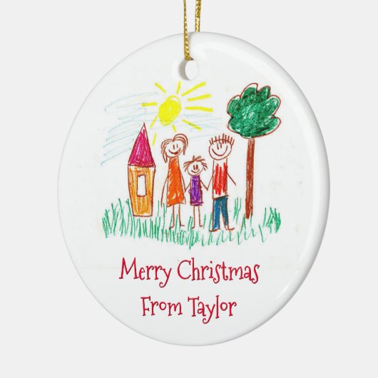 Het kunstwerk van je kind met kerst keramisch ornament (Links)