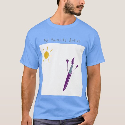 Het Kunstwerk Van Je Kind Op Een T-Shirt (Voorkant)