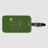 Het kunstwerk van je kind voor papa bagagelabel (Voorkant (horizontaal))