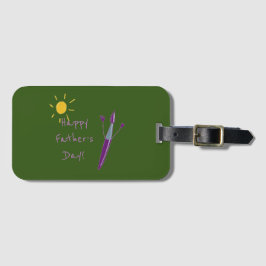 Het kunstwerk van je kind voor papa bagagelabel