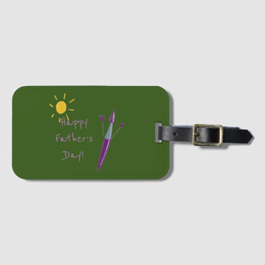Het kunstwerk van je kind voor papa bagagelabel (Voorkant (horizontaal))