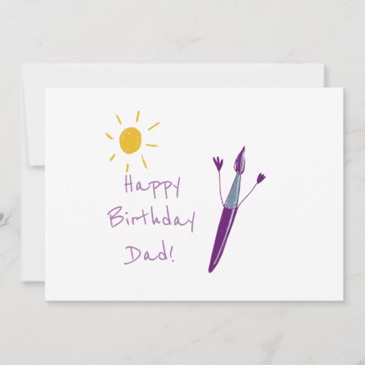 Het kunstwerk van je kind voor papa feestdagenkaart (Voorkant)