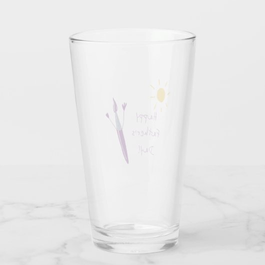 Het kunstwerk van je kind voor papa glas (Achterkant)