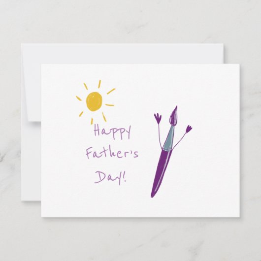 Het kunstwerk van je kind voor papa notitiekaartje (Voorkant)