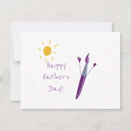 Het kunstwerk van je kind voor papa notitiekaartje