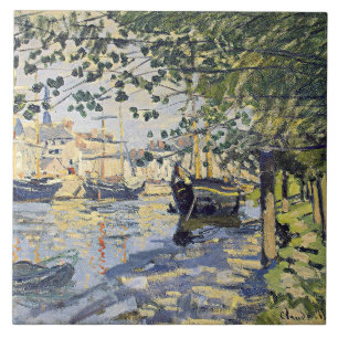 Het kunstwerk van Monet, Seine bij Rouen, Tegeltje