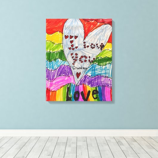 Het kunstwerk van uw kind afgedrukt op verpakt can canvas afdruk (Insitu (Houten vloer))