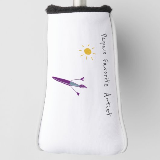 Het kunstwerk van uw kind op een Golfhoofd Hoesje Golfheadcover (Draai 90)