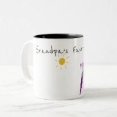 Het kunstwerk van uw kind voor opa tweekleurige koffiemok (Voorkant links)