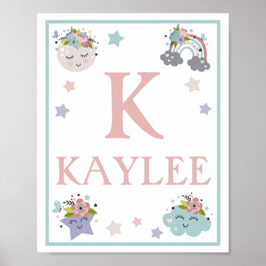 Het-kunstwerkenset met warmluchtballon, wolk, rege poster (Voorkant)