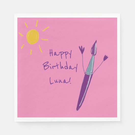 Het kunstwerkfeest van uw kind servet (Voorkant)