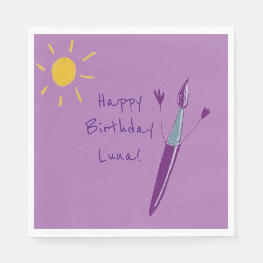 Het kunstwerkfeest van uw kind servet (Voorkant)