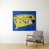 Het kusschilderij van Gustav Klimt Wandkleed (In Situ (horizontaal))