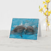 Het kussen Dolfijnen Kaart (Gele Bloem)