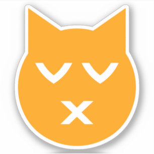 Het kussen met de Gesloten Kat van Emoji van Ogen Sticker