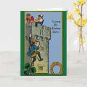 Het kussen van het Blarney wenskaart van de Steen Kaart (Gele Bloem)