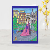 Het Kussen van het paar, New York, het Wenskaart Kaart (Gele Bloem)