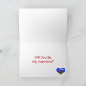 Het kussen van Tractoren onder Harten Feestdagen Kaart (Binnen)